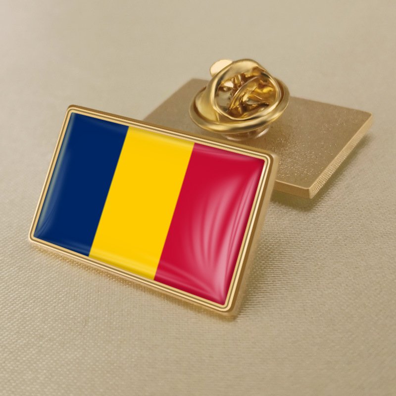 1Pcs Chad Country Flag Badges Lapel Pins-25x15mm