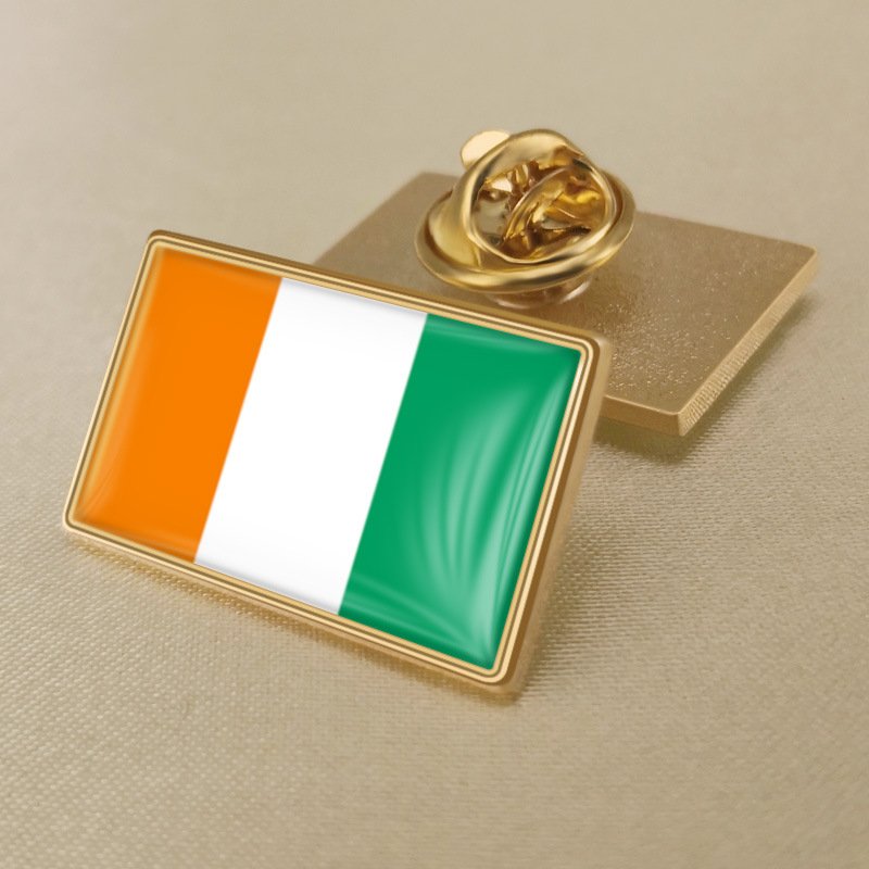 1Pcs Cote D'Ivoire Country Flag Badges Lapel Pins-25x15mm