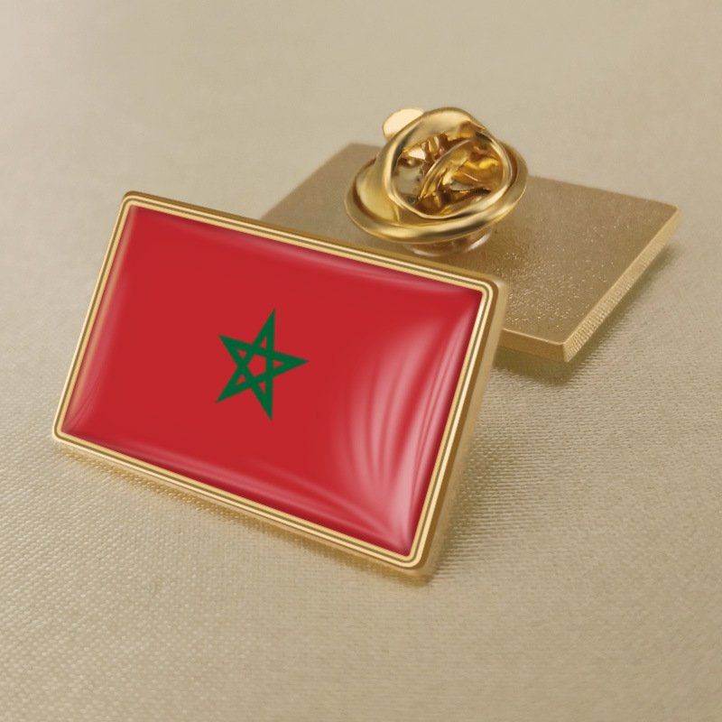 1Pcs Morocco Country Flag Badges Lapel Pins-25x15mm
