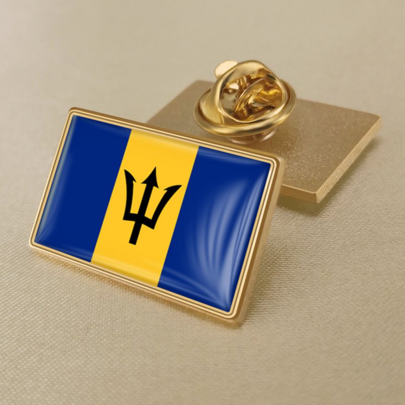 1Pcs Barbados Country Flag Badges Lapel Pins-25x15mm