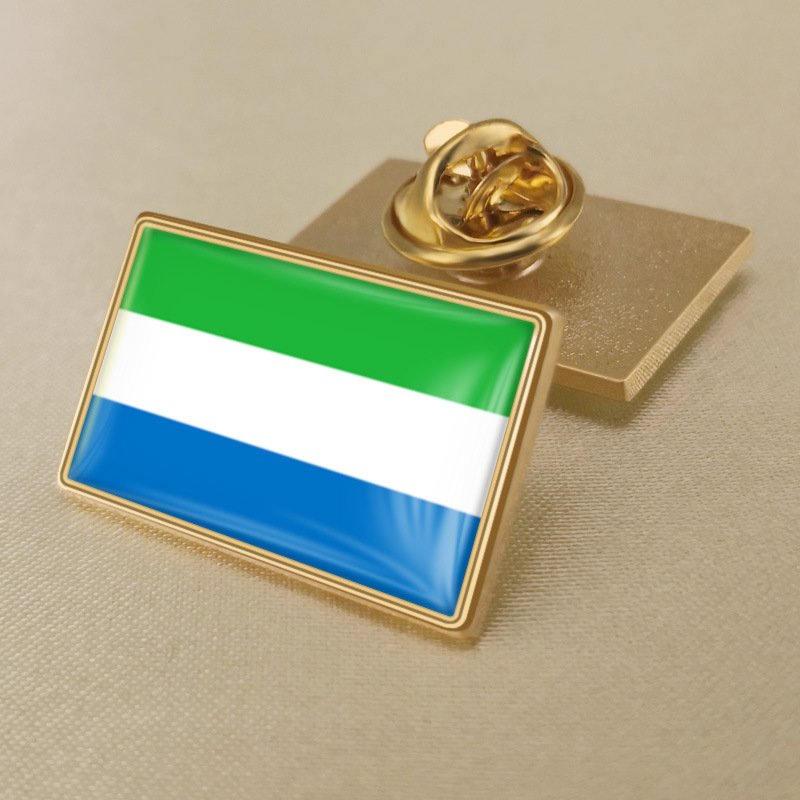 1Pcs Sierra Leone Country Flag Badges Lapel Pins-25x15mm
