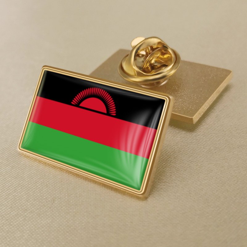 1Pcs Malawi Country Flag Badges Lapel Pins-25x15mm