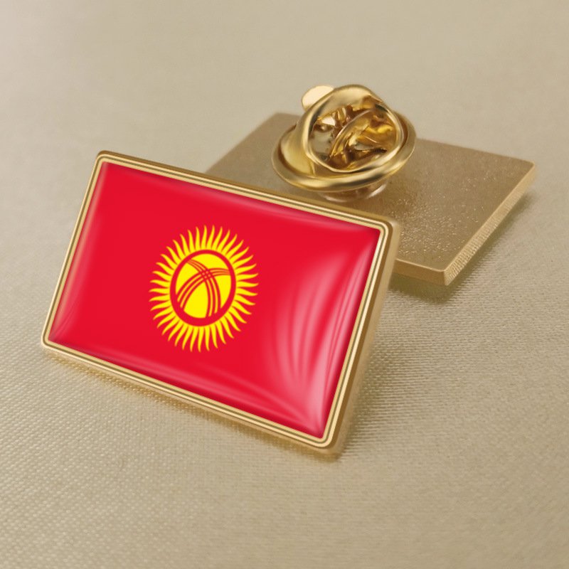 1Pcs Kyrgyzstan Country Flag Badges Lapel Pins-25x15mm