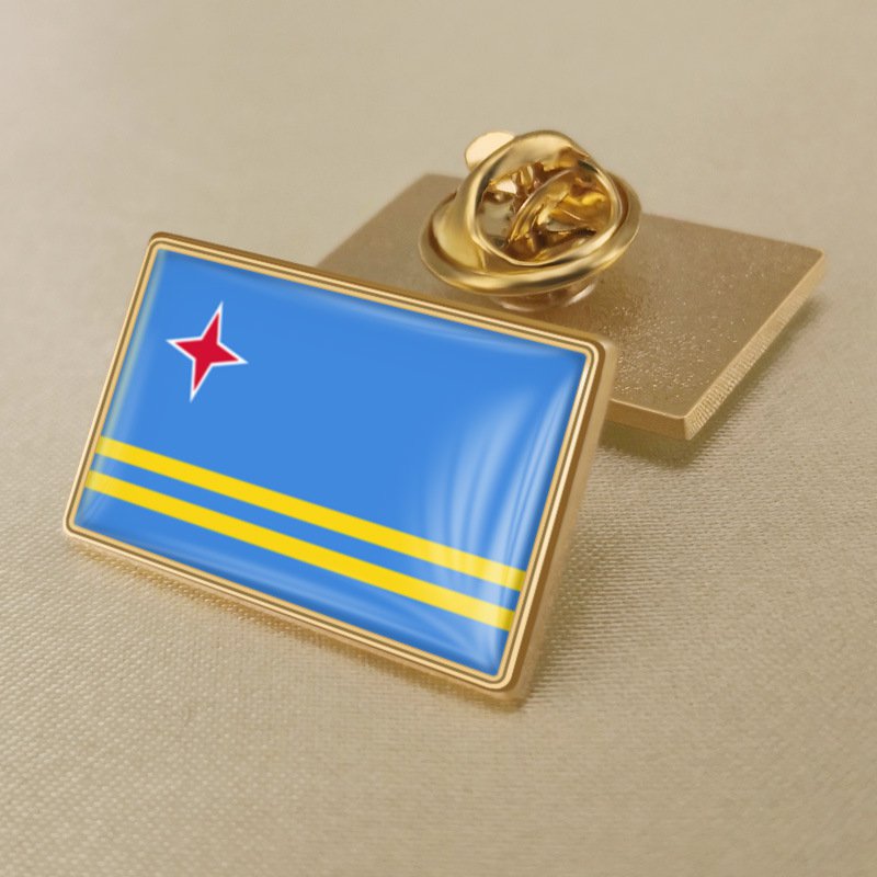 1Pcs Aruba Country Flag Badges Lapel Pins-25x15mm