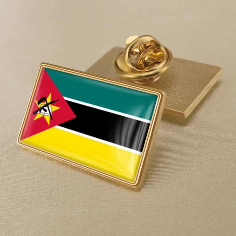 1Pcs Mozambique Country Flag Badges Lapel Pins-25x15mm
