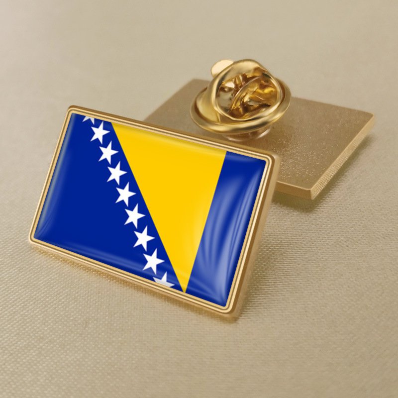 1Pcs Bosnia Country Flag Badges Lapel Pins-25x15mm