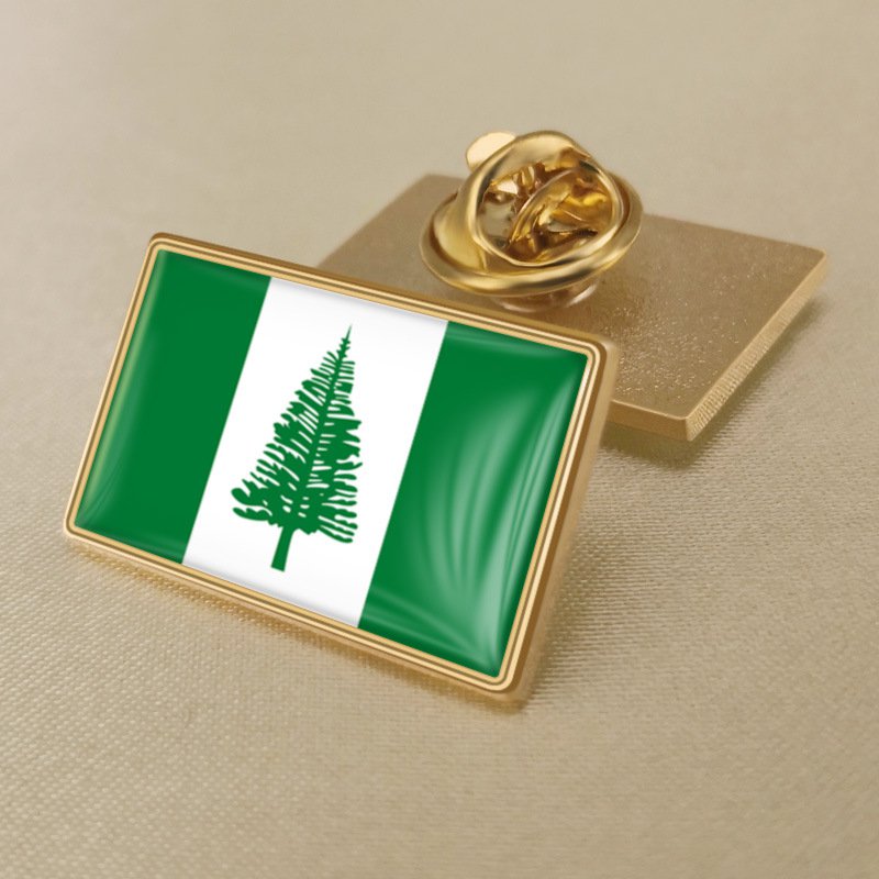 1Pcs Norfolk Island Flag Badges Lapel Pins-25x15mm