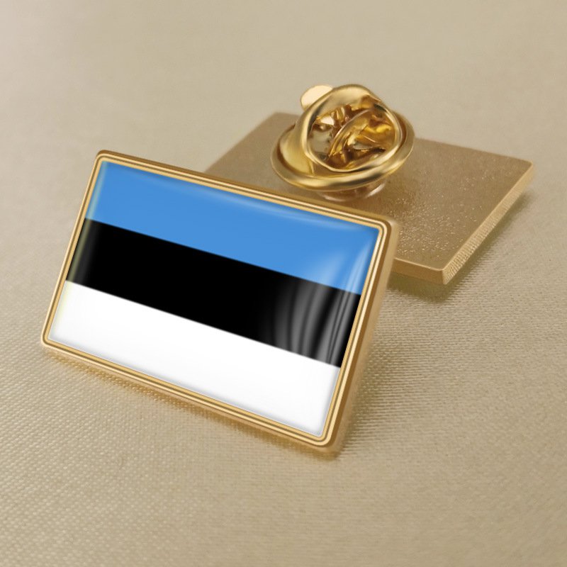 1Pcs Estonia Country Flag Badges Lapel Pins-25x15mm