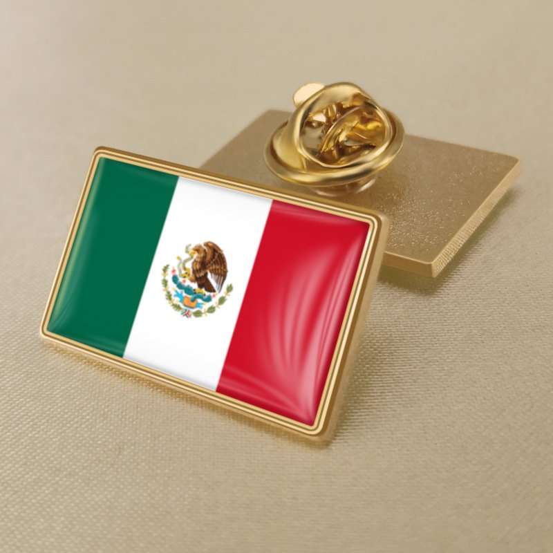 1Pcs Mexico Country Flag Badges Lapel Pins-25x15mm