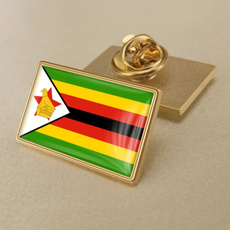 1Pcs Zimbabwe Country Flag Badges Lapel Pins-25x15mm