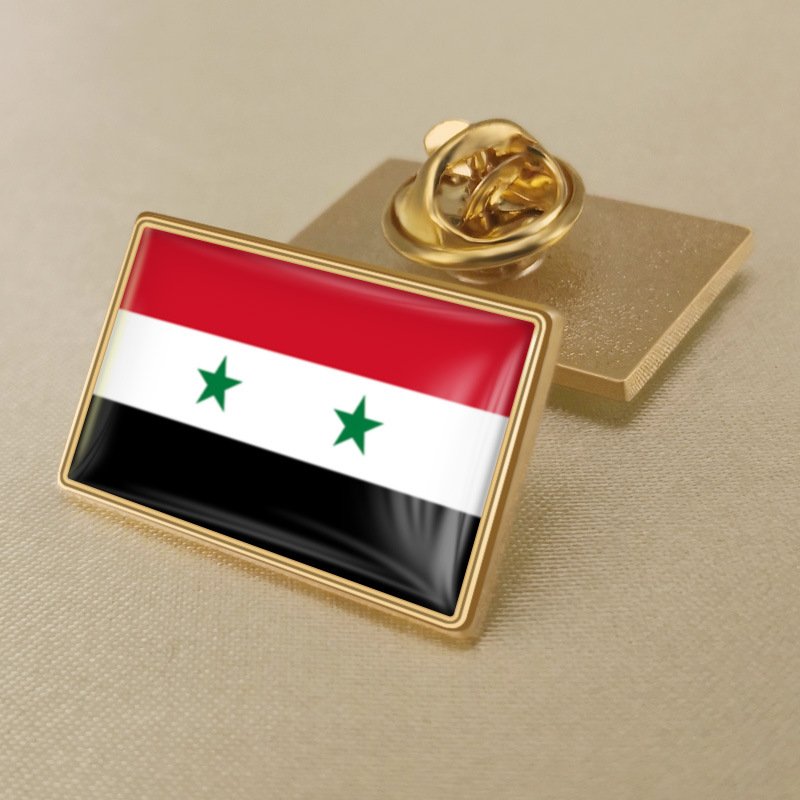 1Pcs Syrian Arab Country Flag Badges Lapel Pins-25x15mm