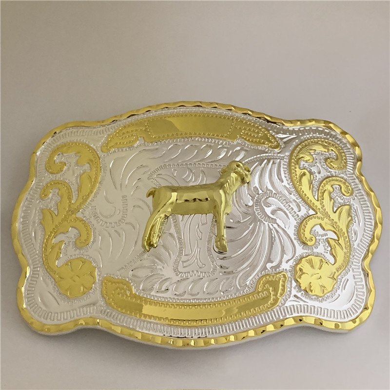 Luxury Golden Sheep Animal Cowboys Belt Buckles For Jeans Accessories