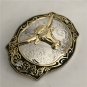 Lace Flower Golden Bull Head Cowboy Belt Buckle For Western Men Cowgirl Women