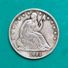 US Coin 1851-O Seated Liberty Half Dollar Copy Coin US Coin 1851-O Seated Liberty Half Dollar Copy Coin