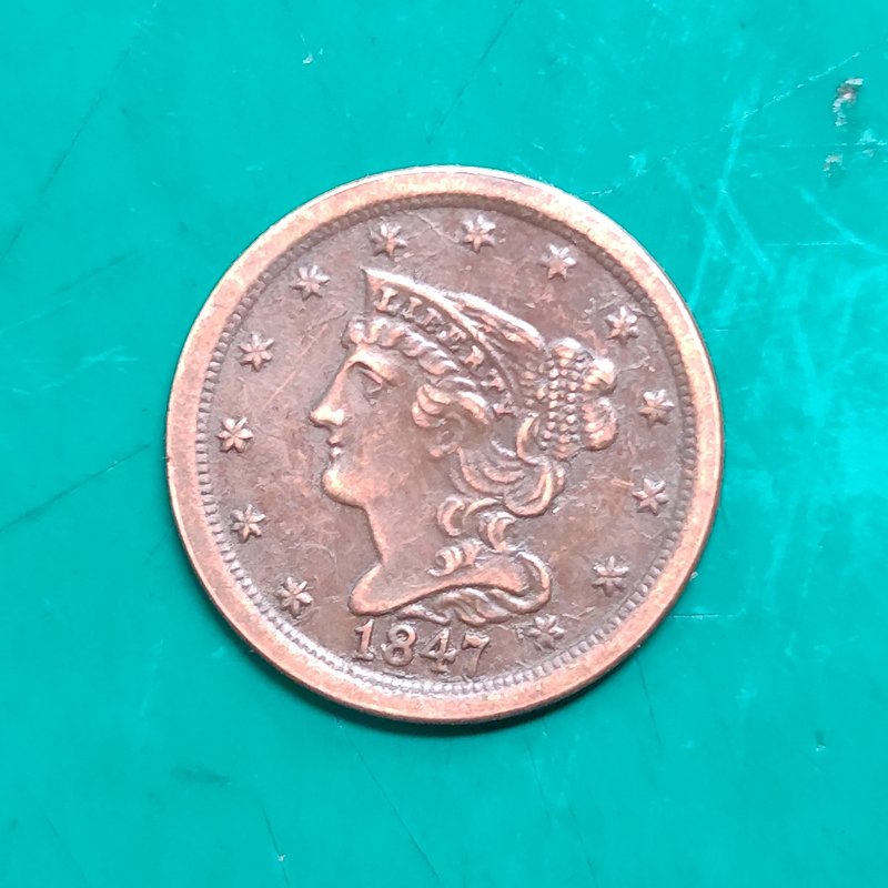 US Coin 1847 Braided Hair Half Cent Coin Copy