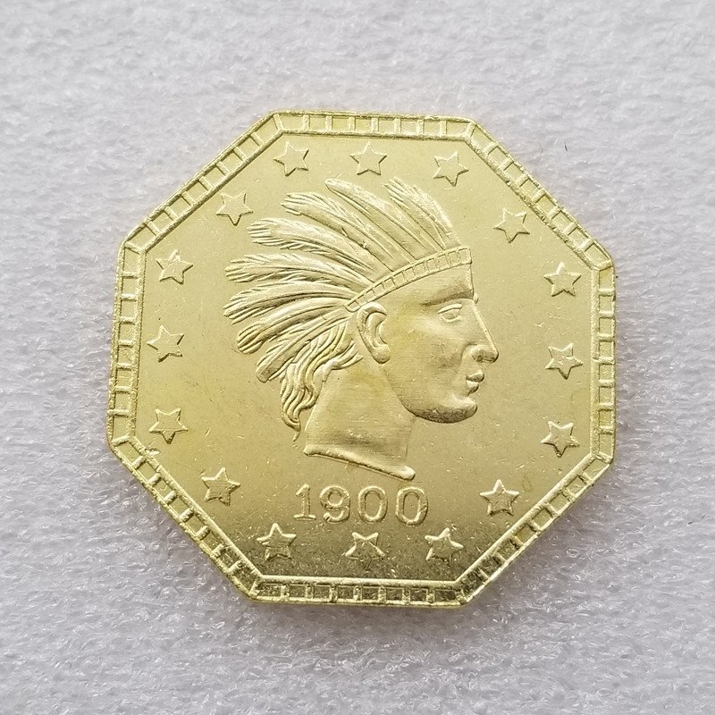 US Coin 1900 Indian Head 1/2 Pinch Alaska Gold Plated Copy Coin