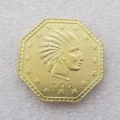 US Coin 1900 Indian Head 1/2 Pinch Alaska Gold Plated Copy Coin US Coin 1900 Indian Head 1/2 Pinch Alaska Gold Plated Copy Coin