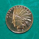 US Coin 1915-S Indian Head Half Eagle $10 Ten Dollars Gold Copy Coin