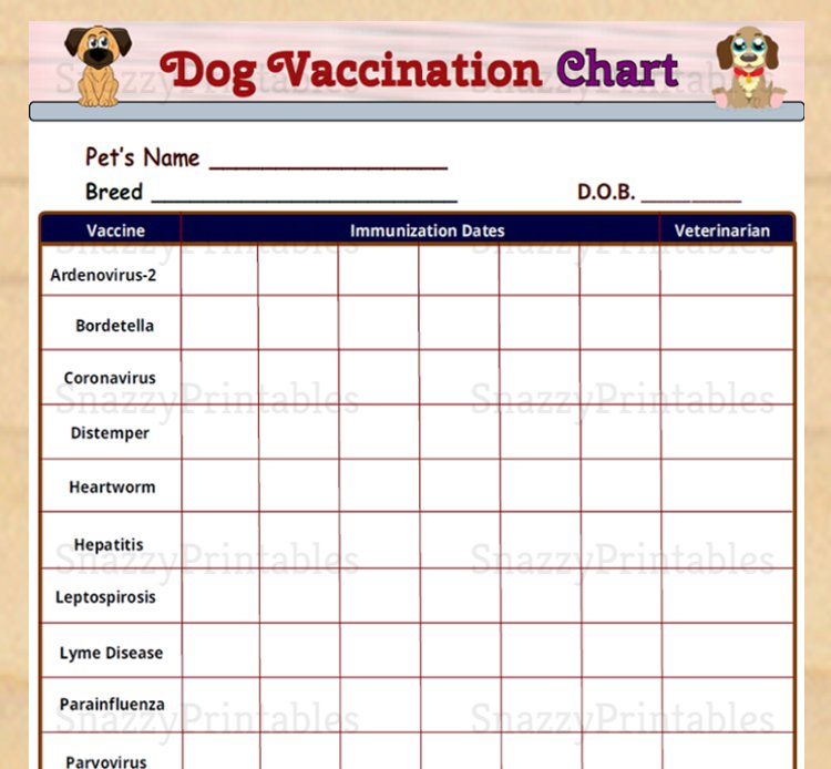 Dog Vaccination Chart Printable