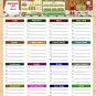Grocery List with Categories Printable