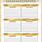 Recipe Page Printable