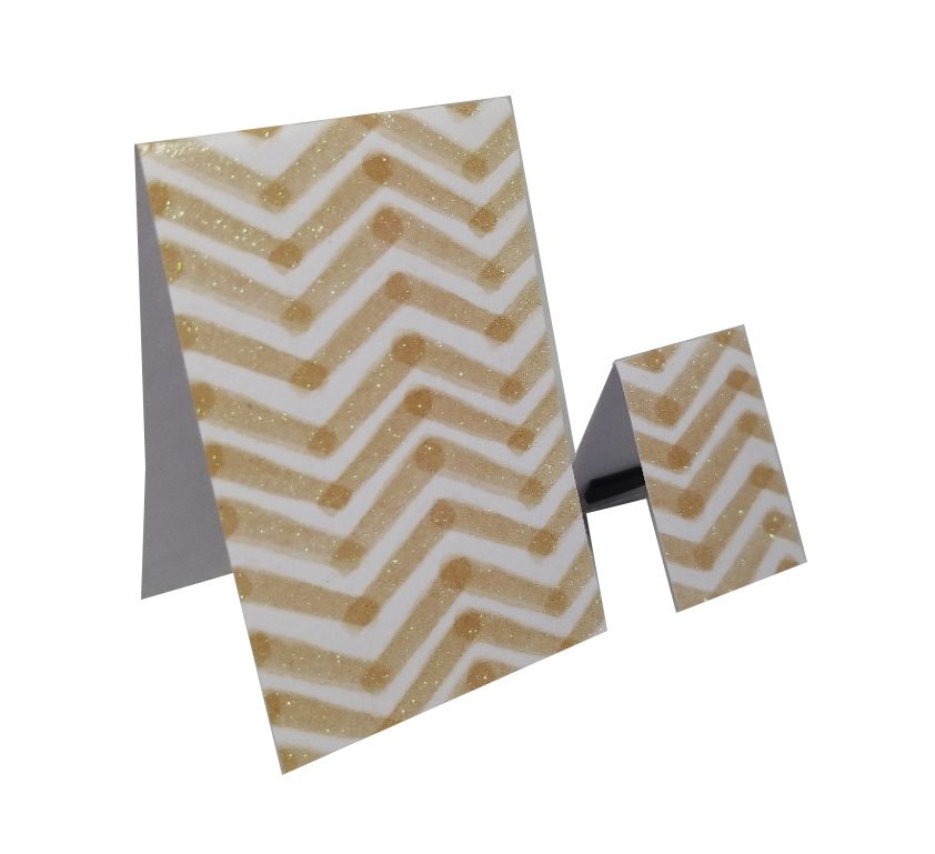 Set of 6 Peach Chevron Glitter Magnetic Bookmarks