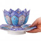 Very Beautiful and Detailed hand painted enamel Mina-Kari art copper