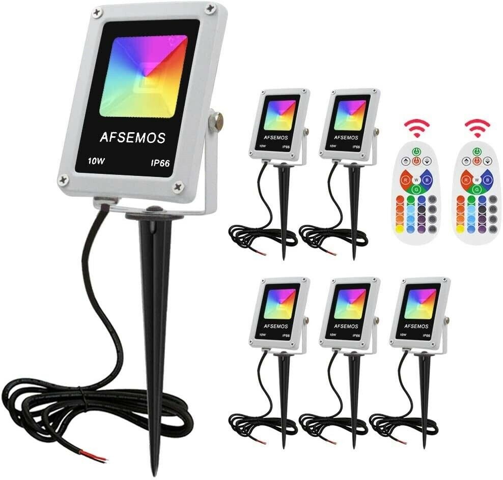 6 pack 12V Landscape Lighting 10W Low Voltage RGB Landscape Lights