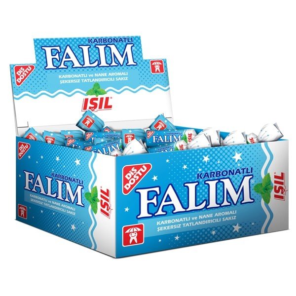 FALIM TURKISH CHEWING GUM Mint Flavoured with Carbonate 100 pieces FREE P&P