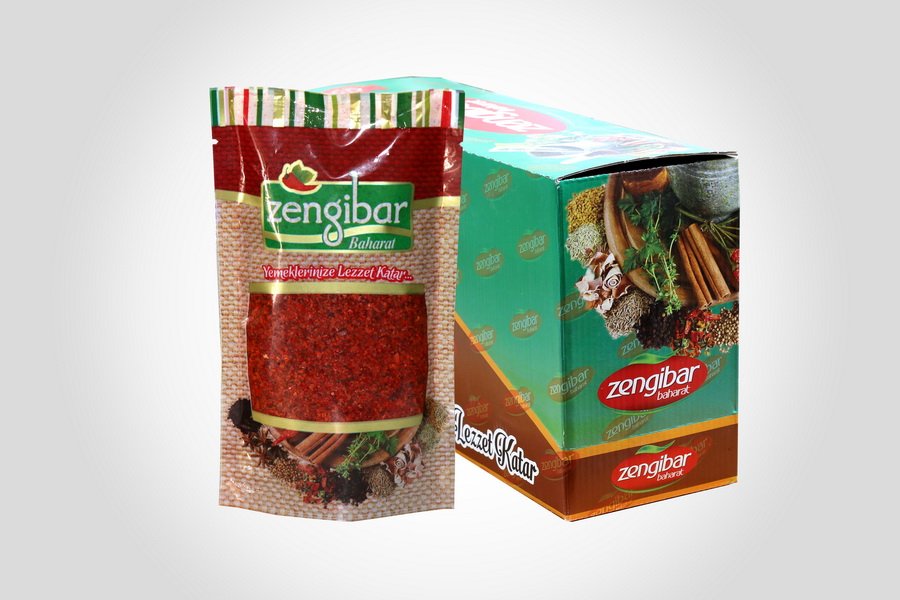 Zengibar Turkish Crushed Hot Red Pepper  Maras Pepper Hot Red Pepper Flakes  5x100g sealed packs