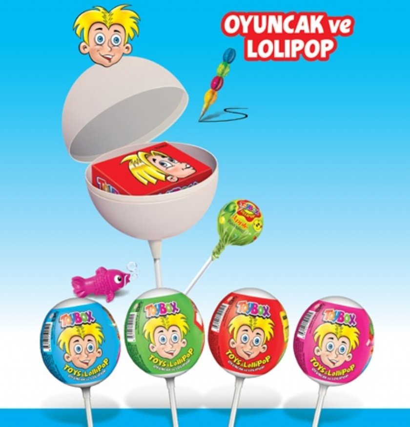 TOY BOX Fruit Flavoured Lollipops with TOYS 12 pcs
