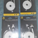 4 ITEMS LEFT-ALL AMERICAN COMPANY-WHITE/BLACK 6.5FT MICRO-USB CHARGING CABLE