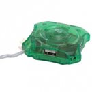 Mini 4-port USB 2.0 Hub (Green)