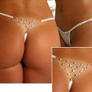 Woman's White Jeweled Sexy Thongs
