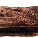 Licensed Solaron Classic Brown Korean Mink Plush Embossed King Size Blanket