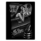 DGA Day of the Dead Lowrider Girl Rose Skull My Style Tin Metal Sign 12x16 Inch