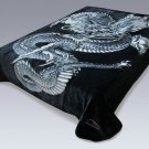 Solaron Classic Dragon Korean Thick Mink Soft Plush King Size Blanket Black