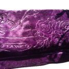 Solaron Classic Purple Korean Thick Mink Soft Plush Embossed Queen Size Blanket