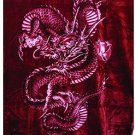 Solaron Classic Dragon Korean Thick Mink Soft Plush Queen Size Blanket Red