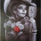 DGA Day of the Dead Dia de Los Muertos Canvas Wall Art 12x16 Inch Roses Catrina