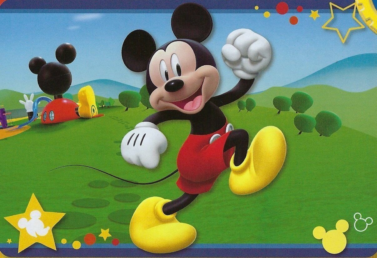 Licensed Disney Mickey Mouse Playhouse Large Non-Slip Back Area Rug/Carpet