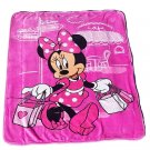 Disney Minnie Mouse Paris Club House Sherpa Baby Size Blanket Parisian Pink