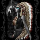 DGA Native American Girl and Wolf Queen Size Super Soft Plush Blanket Essense