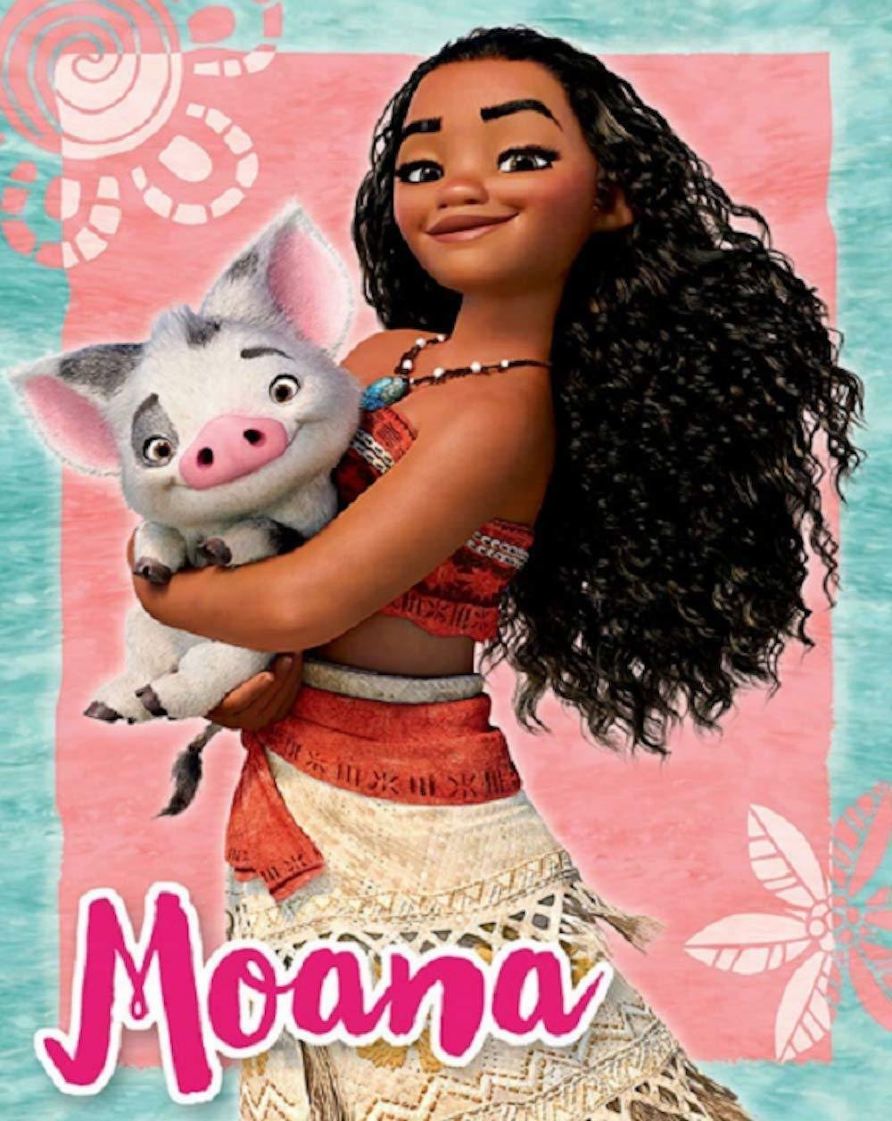 Disney Moana and Pua Island Daughter Raschel Plush Throw Twin Size Blanket