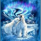 Signature Collection Polar Bears Northern Lights Plush Soft Blanket Queen Size