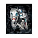 DGA Day of The Dead Native American Princess W/Horse Queen Soft Flannel Blanket