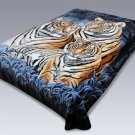 Solaron Original Bengal Tigers Korean Mink Soft Plush Queen Size Blanket Blue