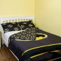 DC Comics Batman Emblem 2 Piece Reversible Twin Size Comforter Set - Gray/Black