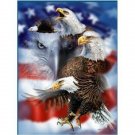 Signature Collection American Flag Stars Bald Eagle Plush Blanket Queen Size
