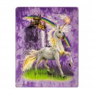 JPI Signature Collection Unicorn Castle Queen Size Soft Plush Flannel Blanket
